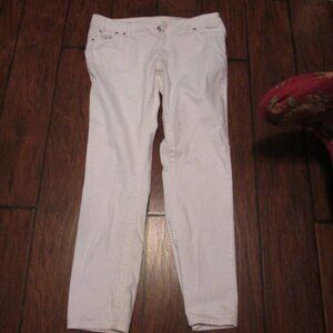 Women's White Denim Bling Jeans Size 13/14